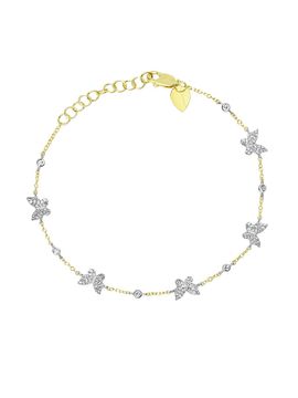 Meira T Women's Two-Tone 14K Gold & .09 TCW Diamond Butterfly Bracelet
