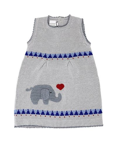 Melange Collection Melange Collection Girls' Knit Elephant Heart Dress