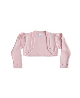 Melange Collection Melange Collection Girls' Knit Pink Bolero Cardigan