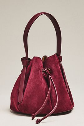 Melie Bianco Laguna Cinched Mini Faux-Suede Bucket Bag