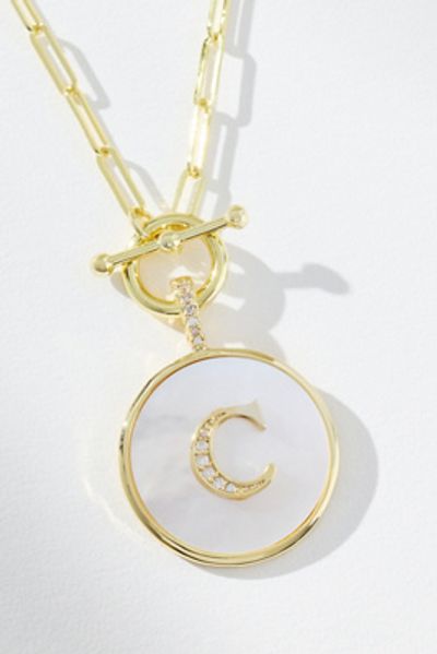 Melinda Maria Love Letters Initial Medallion Necklace