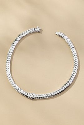 Melinda Maria Serpent Herringbone Collar Necklace
