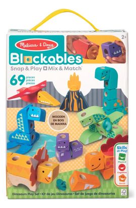 Melissa & Doug Melissa & Doug Blockables Dinos 69-Piece Snap & Play Set 