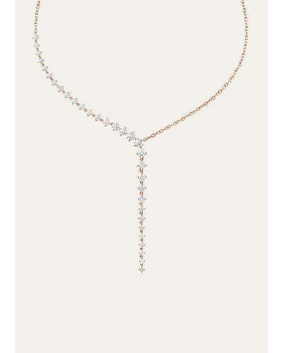 Melissa Kaye 18K Rose Gold Aria Cascade Necklace with Diamonds