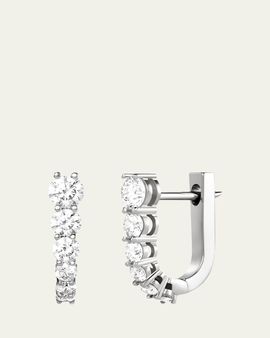 Melissa Kaye 18K White Gold Aria U Huggie Hoop Earrings with Diamonds
