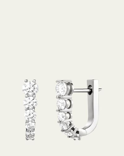Melissa Kaye 18K White Gold Aria U Huggie Hoop Earrings with Diamonds