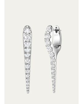 Melissa Kaye 18K White Gold Lola Needle Earrings with Diamonds