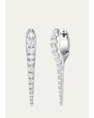 Melissa Kaye 18K White Gold Lola Needle Earrings with Diamonds