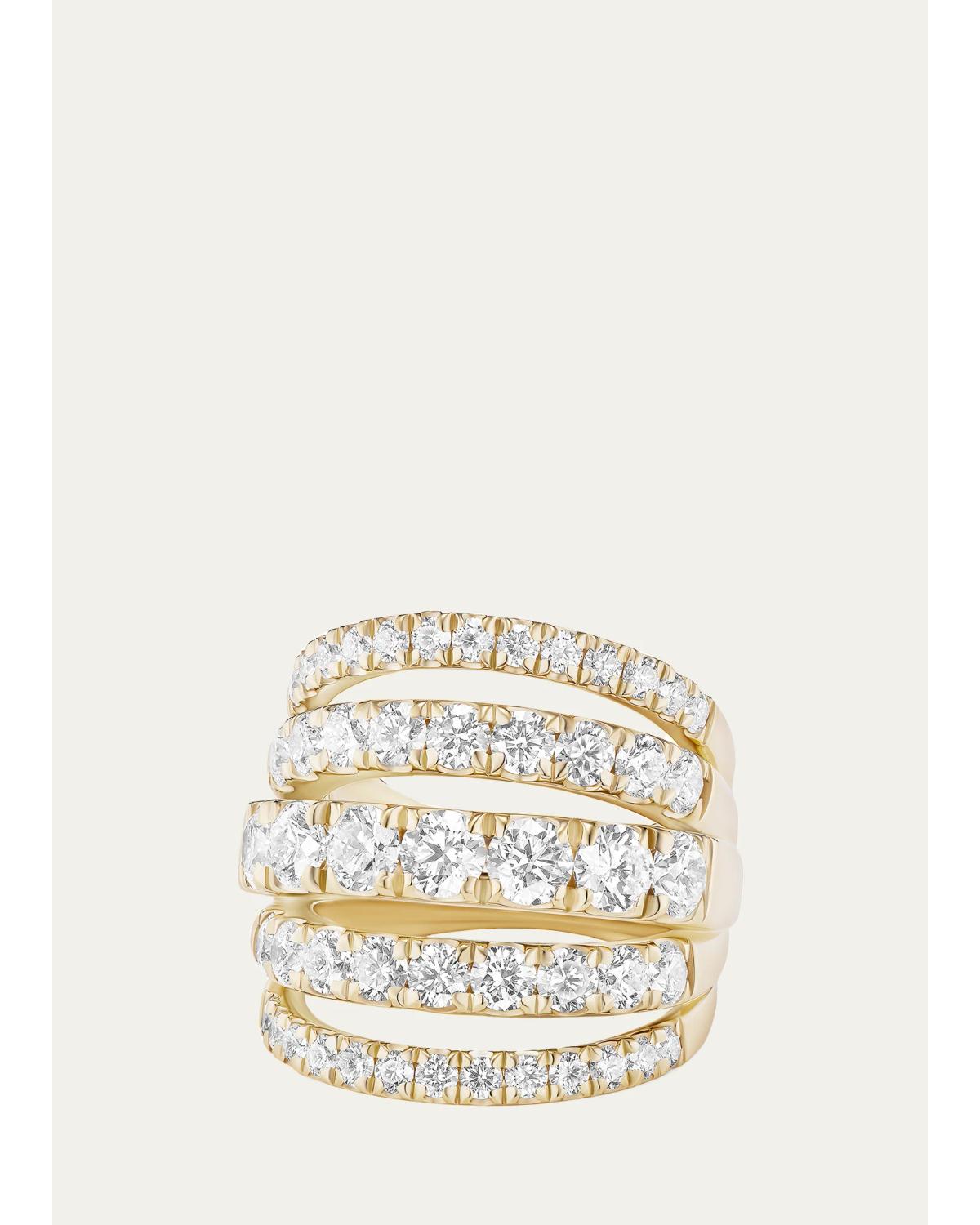 Melissa Kaye Clara Five-Row Diamond Ring