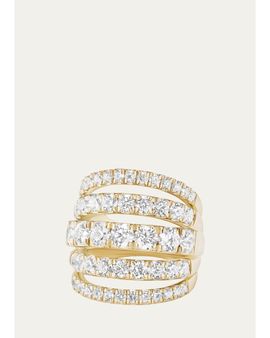 Melissa Kaye Clara Five-Row Diamond Ring