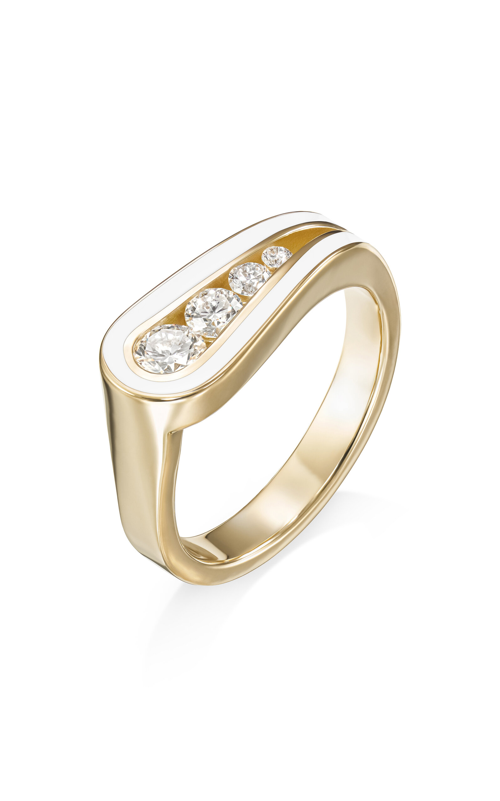 Melissa Kaye Melissa Kaye Daphne 18K Yellow Gold Diamond Ring White