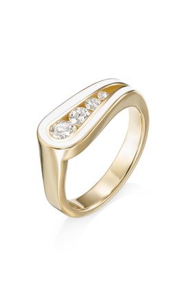 Melissa Kaye Melissa Kaye Daphne 18K Yellow Gold Diamond Ring White