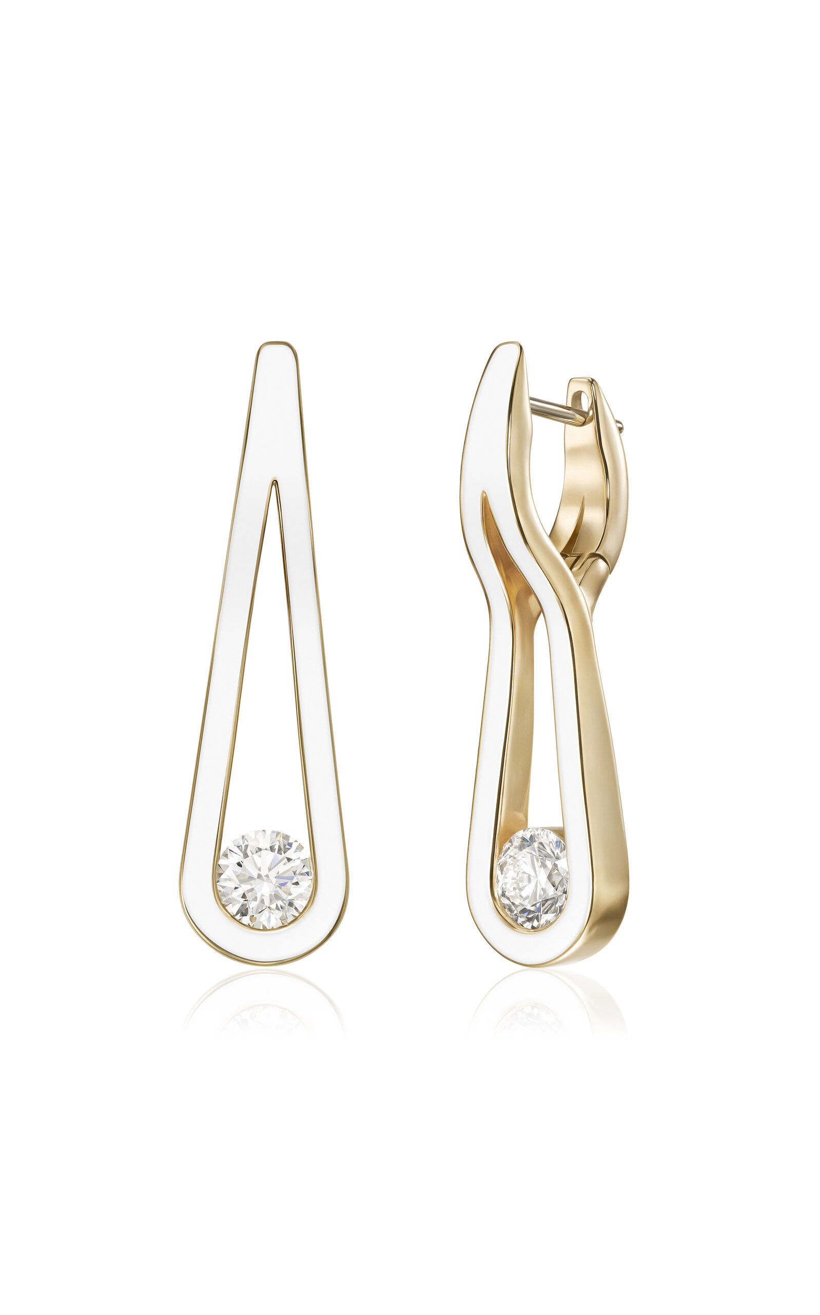 Melissa Kaye Melissa Kaye Daphne Large 18K Yellow Gold Diamond Earrings White OS Gifts For Her