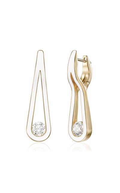 Melissa Kaye Melissa Kaye Daphne Large 18K Yellow Gold Diamond Earrings White OS Gifts For Her