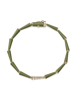 Melissa Kaye Women's Lola 18K Yellow Gold, Enamel & 0.34 TCW Diamond Bracelet