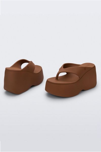 Melissa Melissa Free Thong Wedge Sandal in Brown, Women's at Urban Outfitters