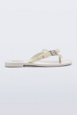 Melissa Melissa Harmonic Squared Flip Flop Sandal in Beige, Women's at Urban Outfitters