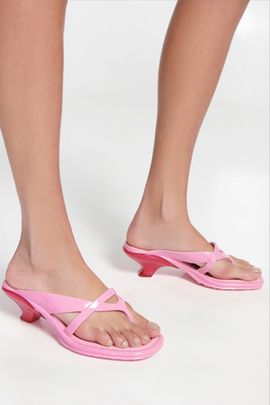 Melissa Melissa Layla Thong Jelly Kitten Heel in Light Pink, Women's at Urban Outfitters