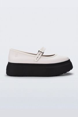 Melissa Melissa Soft Jelly Platform Ballerina Shoes in Black/White, Women's at Urban Outfitters