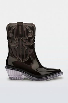 Melissa Melissa Texas Jelly Cowboy Boot in Black Transparent/Glass, Women's at Urban Outfitters