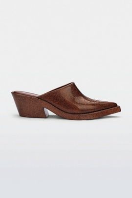 Melissa Melissa Texas Jelly Cowboy Mule in Bronze Glitter, Women's at Urban Outfitters