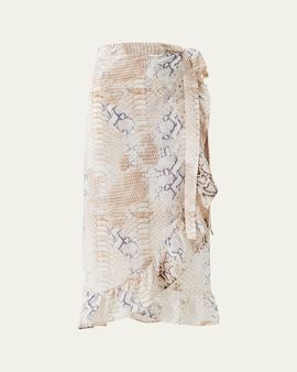 Melissa Odabash Danni Lizard Wrap Skirt