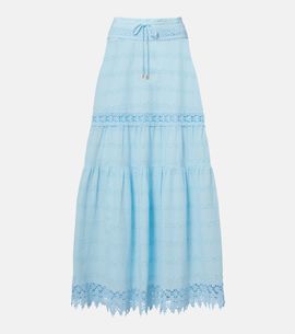 Melissa Odabash Melissa Odabash Alessia broderie anglaise cotton maxi skirt