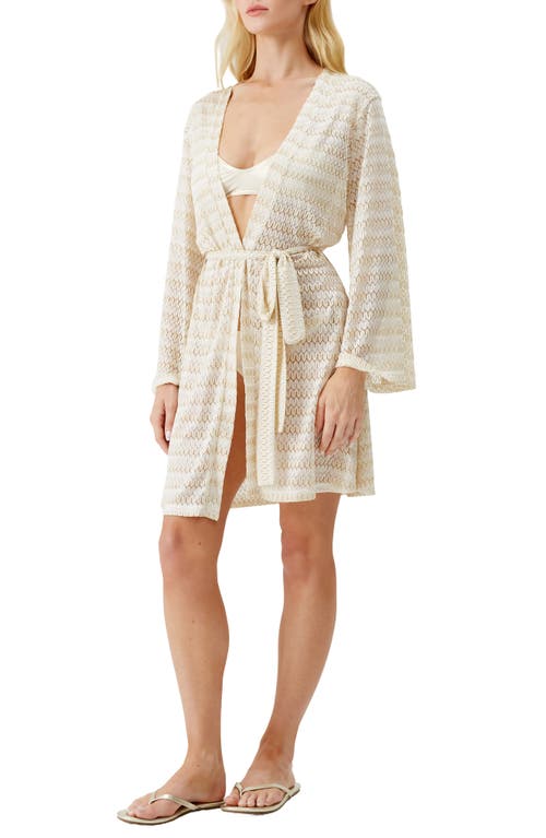 Melissa Odabash Melissa Odabash Anna Metallic Long Sleeve Cover-Up