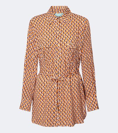 Melissa Odabash Melissa Odabash Ariel belted printed shirt