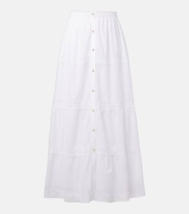 Melissa Odabash Melissa Odabash Cate lace-trimmed cotton maxi skirt