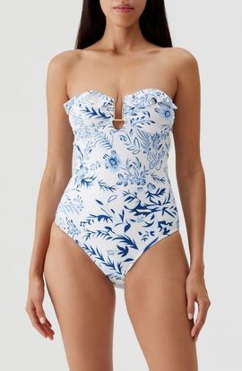 Melissa Odabash Melissa Odabash Corfu Ruffle Bandeau One-Piece Swimsuit