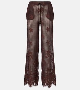 Melissa Odabash Melissa Odabash Etta cotton-blend lace wide-leg pants