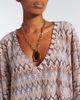 Melissa Odabash Melissa Odabash Josie chevron knitted kaftan - 3