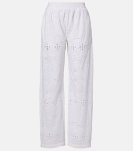 Melissa Odabash Melissa Odabash Lula embroidered cotton wide-leg pants