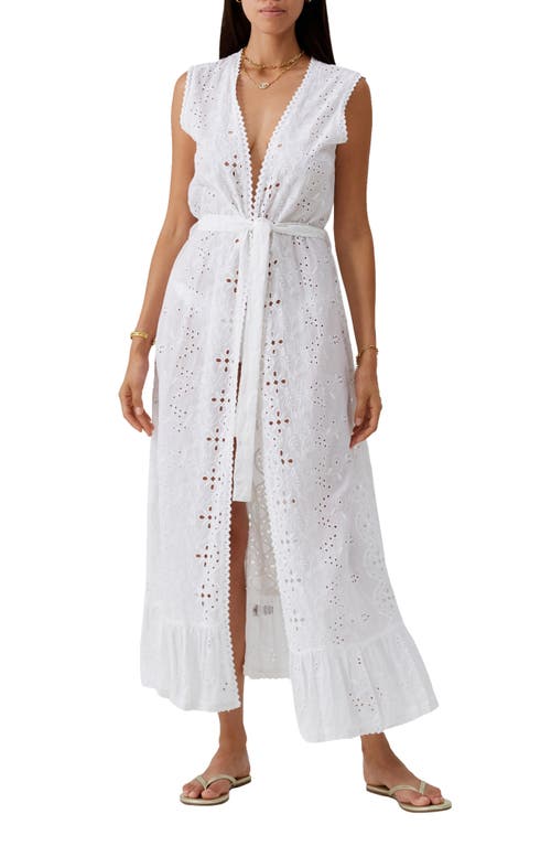 Melissa Odabash Melissa Odabash Marta Eyelet Cotton Maxi Cover-Up Dress