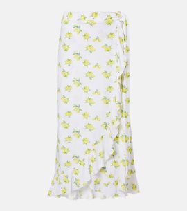 Melissa Odabash Melissa Odabash Printed ruffled wrap skirt