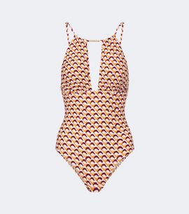 Melissa Odabash Melissa Odabash Surfside cutout printed swimsuit