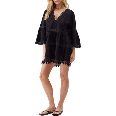 Melissa Odabash Melissa Odabash Victoria Lace Trim Cotton Cover-Up Tunic