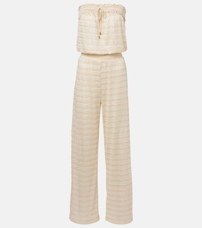Melissa Odabash Melissa Odabash Viv knitted strapless lamÃ© jumpsuit