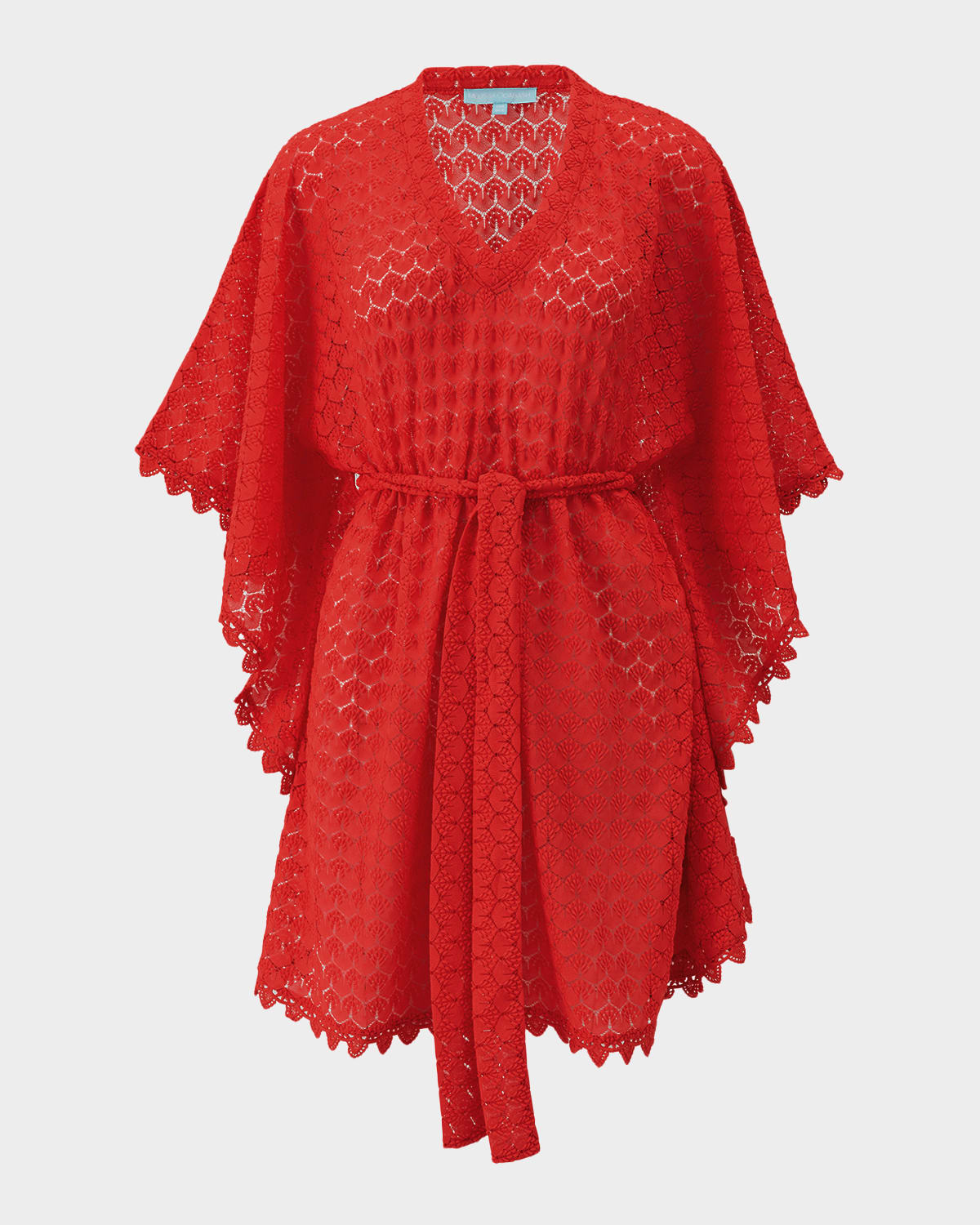 Melissa Odabash Petra Crochet Belted Mini Dress Coverup