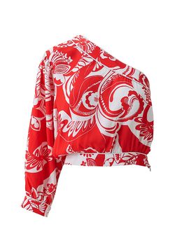 Melissa Odabash Women's High Summer Rania Printed One-Shoulder Top