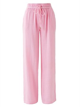 Melissa Odabash Women's Krissy Crinkle Cotton Wide-Leg Pants