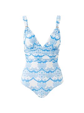 Melissa Odabash Women's Panarea Floral V-Neck One-Piece Swimsuit