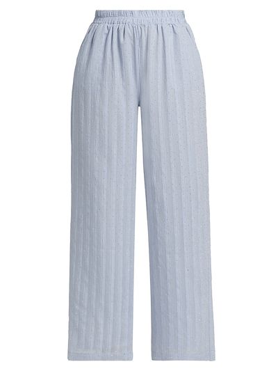 Melissa Odabash Women's Trisha Embellished Stripe Wide-Leg Pants