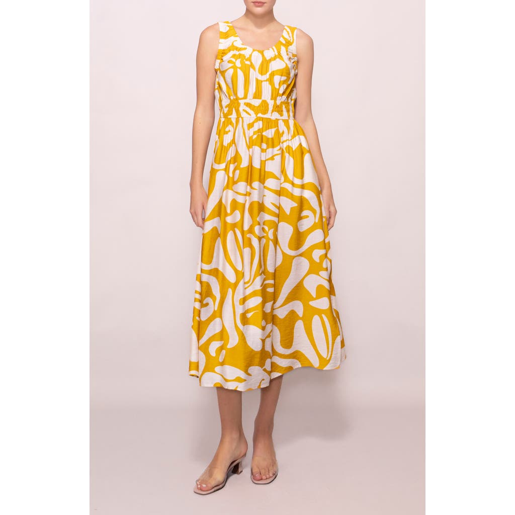 MELLODAY MELLODAY Abstract Print Midi Dress