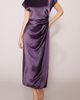 MELLODAY MELLODAY Cap Sleeve Side Cinched Satin Midi Dress - 1