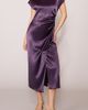 MELLODAY MELLODAY Cap Sleeve Side Cinched Satin Midi Dress - 3