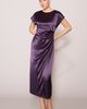 MELLODAY MELLODAY Cap Sleeve Side Cinched Satin Midi Dress - 4