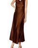 MELLODAY MELLODAY Drape Front Satin Midi Dress - 1
