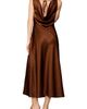 MELLODAY MELLODAY Drape Front Satin Midi Dress - 2